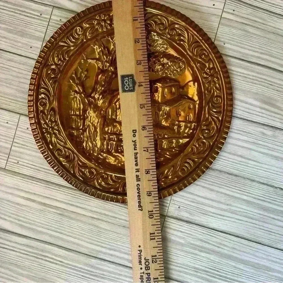 Set of Vintage Copper Plate Wall Decor - Picture 9 of 10